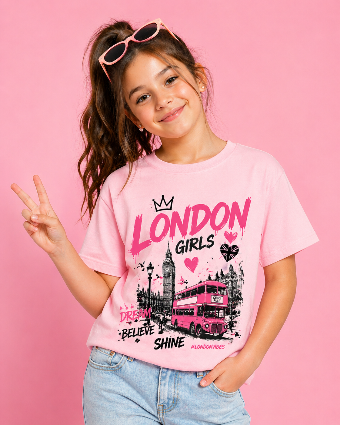 Personalised T-shirt Printing for girls London.