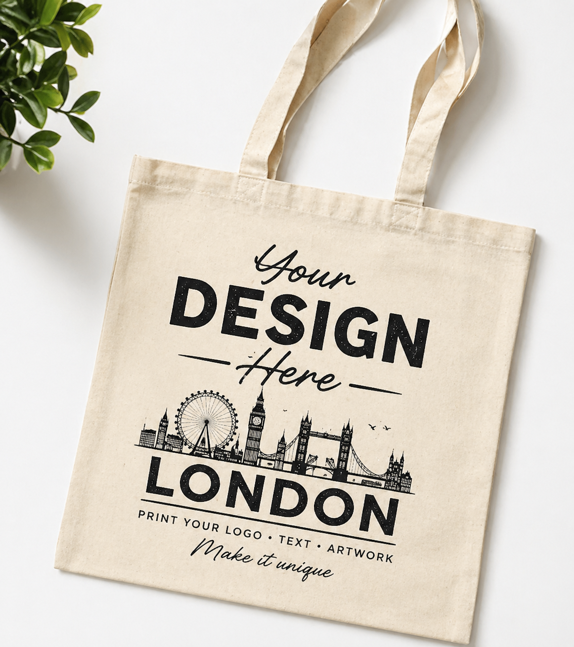 Personalised cotton tote bag printing in Hayes London by LBG Print Shop