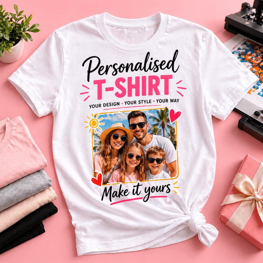 Personalised photo T-shirt printing in Hayes London by LBG Print Shop