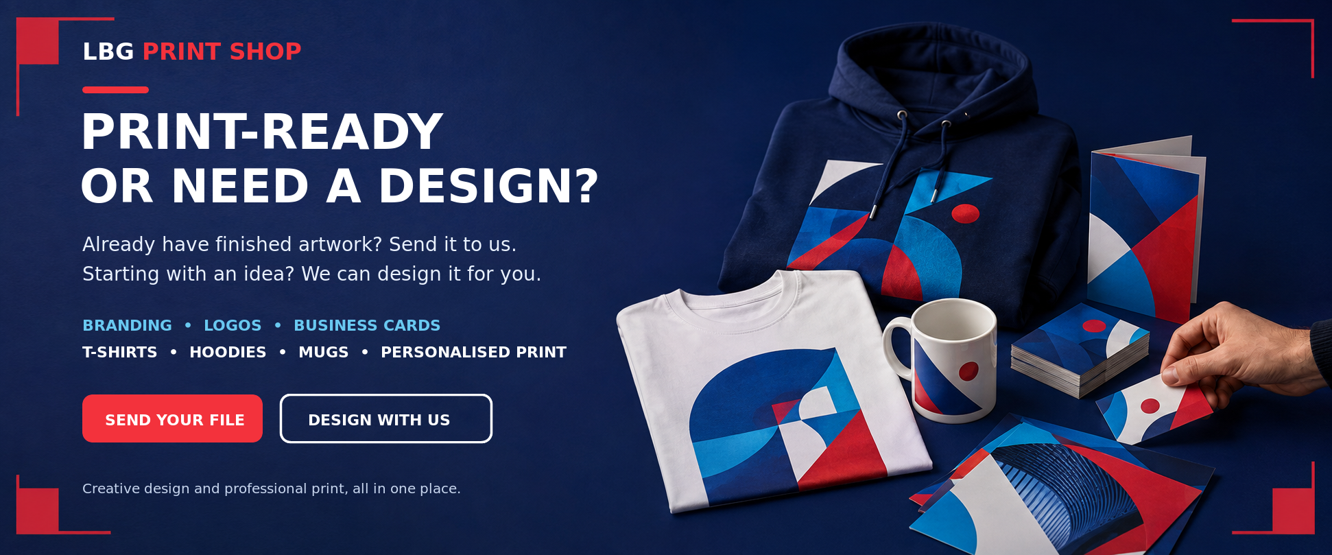 LBG Print Shop design professionals checking artwork for format, bleed, colours, fonts and image resolution to ensure the file is print-ready.