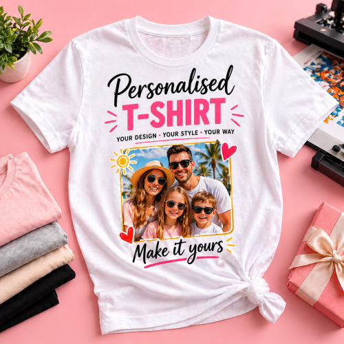 Personalised photo T-shirt printing in Hayes London by LBG Print Shop